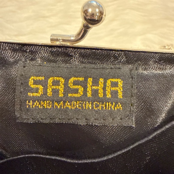 Vintage Sasha Colorful Floral Beaded Clutch with Metallic Strap Evening Bag - Picture 5 of 9